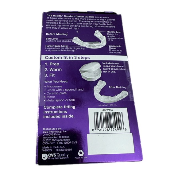 CVS Health 2 Dental Guards+Case Dental Guard Night Guard For Teeth Grinding- New - Picture 2 of 3